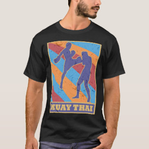Muay Thai Vintage Retro Colors Kickboxing Mma Boxe T-Shirt