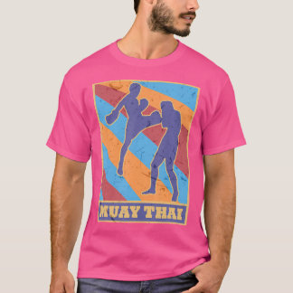 Muay Thai Vintage Retro Colours Kickboxing Mma Box T-Shirt
