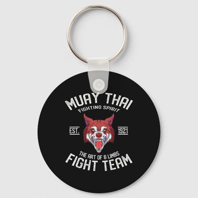 Muay Thai Wolf - Thai Boxing And Kickboxing  Key Ring (Front)