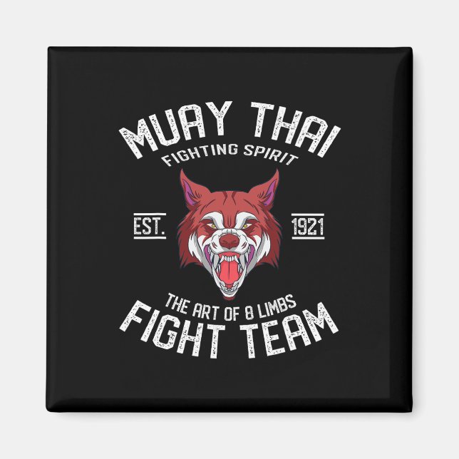Muay Thai Wolf - Thai Boxing And Kickboxing  Magnet (Front)