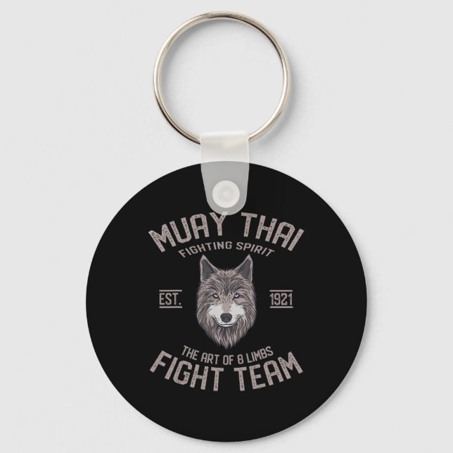 Muay Thai Wolf Thai Boxing Kickboxing  Key Ring (Front)