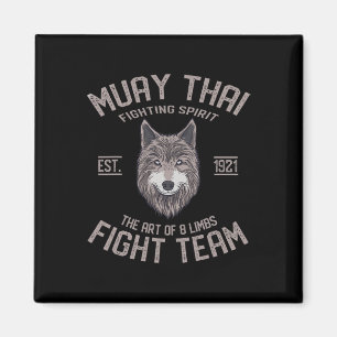 Muay Thai Wolf Thai Boxing Kickboxing Magnet