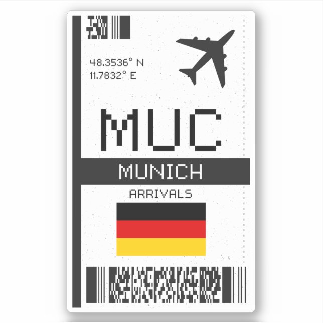 MUC Munich Boarding Pass - Germany Travel (Front)