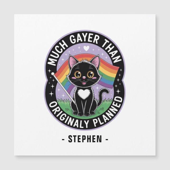 Much Gayer – Funny Cute Black Cat LGBTQ Pride (Front)
