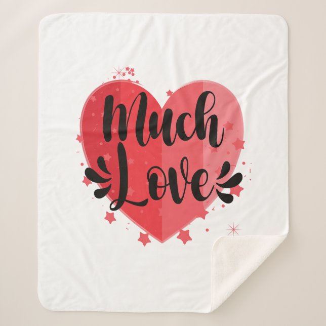 Much Love, Big Heart Sherpa Blanket (Front)