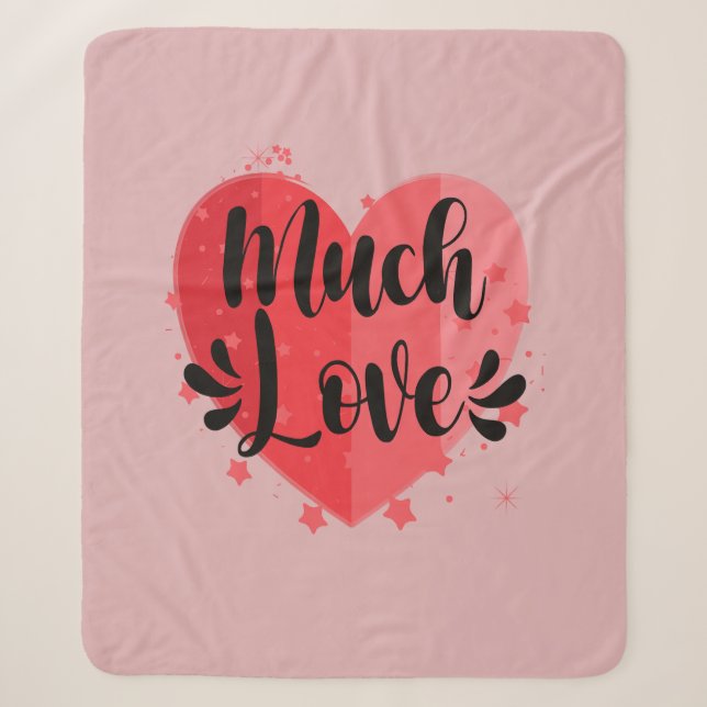 Much Love, Big Heart Sherpa Blanket (Front)
