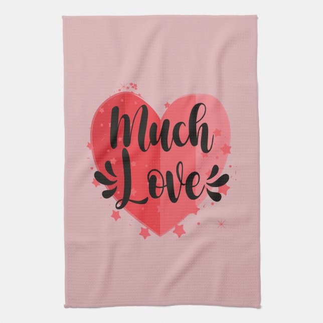 Much Love, Big Heart  Tea Towel (Vertical)