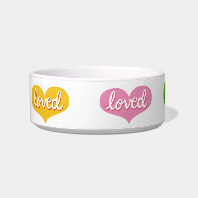 MUCH LOVED -Adored - Coloured love hearts Bowl (Left)