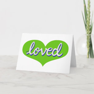 MUCH LOVED -Adored- Green love heart Card