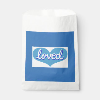 MUCH LOVED - Blue love heart - Favour Bags