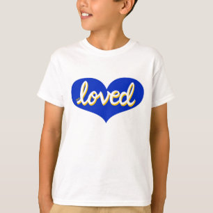 MUCH LOVED - blue love heart-  T-Shirt