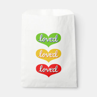 MUCH LOVED - Coloured love hearts- Favour Bags