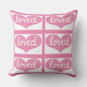 MUCH LOVED- Pink love hearts - girl Cushion