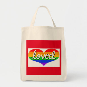 MUCH LOVED - Rainbow love hearts - Organic Tote Bag