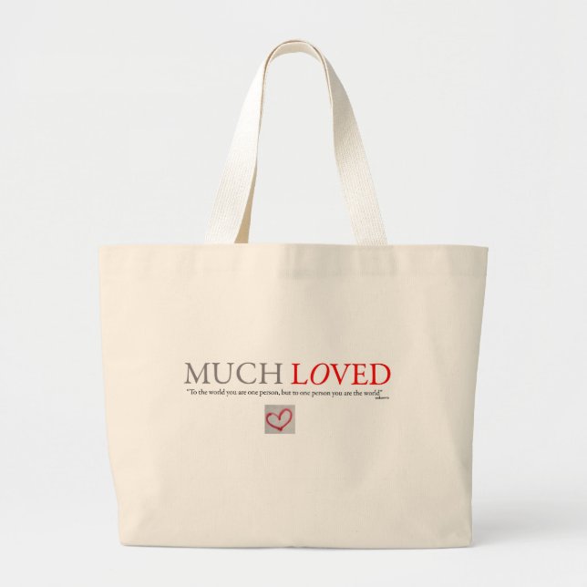 Much Loved - Red graffiti heart - Baby boy/girl  Large Tote Bag (Front)
