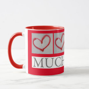 MUCH LOVED - Red graffiti love heart - Mug