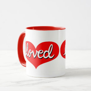 MUCH LOVED - Red love heart- Mug