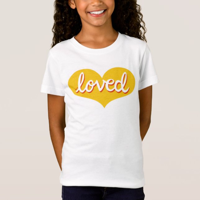 MUCH LOVED -Yellow love heart  T-Shirt (Front)