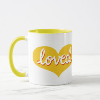 MUCH LOVED - Yellow love hearts Mug