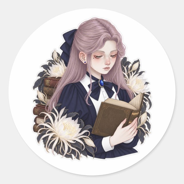 Much-read Book Classic Round Sticker (Front)