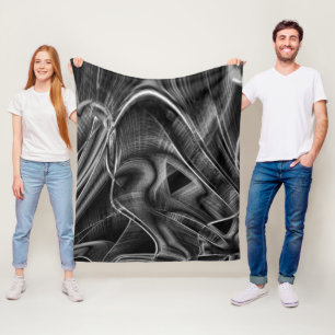 Much twisted with grey grooves on dark background fleece blanket