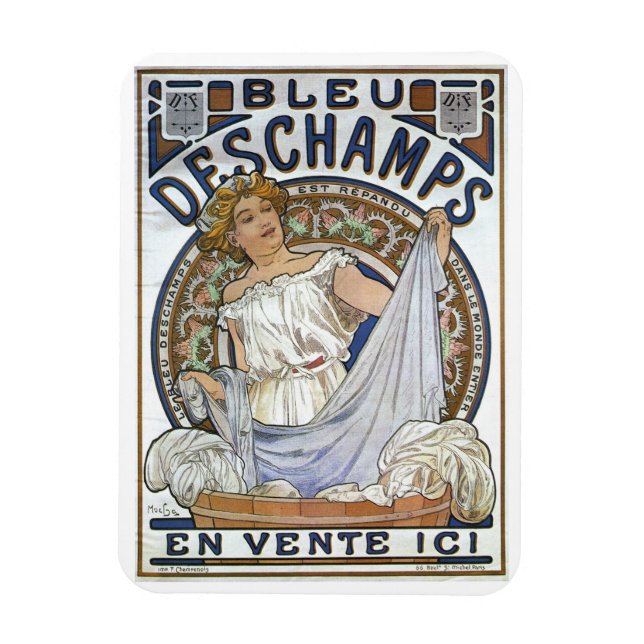 Mucha Art, Art Nouveau, Vintage  Magnet (Vertical)
