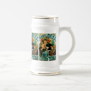 Mucha Art Nouveau: Bieres de la Meuse Beer Stein