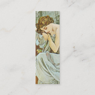 Mucha Art Nouveau Skinny Bookmark Business Cards