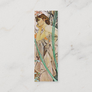 Mucha Art Nouveau Skinny Bookmark Business Cards