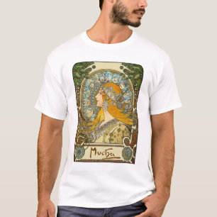 Mucha Art Nouveau T-Shirt -  Zodiac  - La Plume