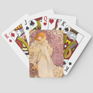 Mucha Art Nouveau Woman Beauty Playing Cards