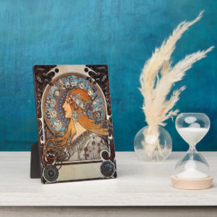 Mucha Art Nouveau Woman Vintage French Zodiac Post Plaque