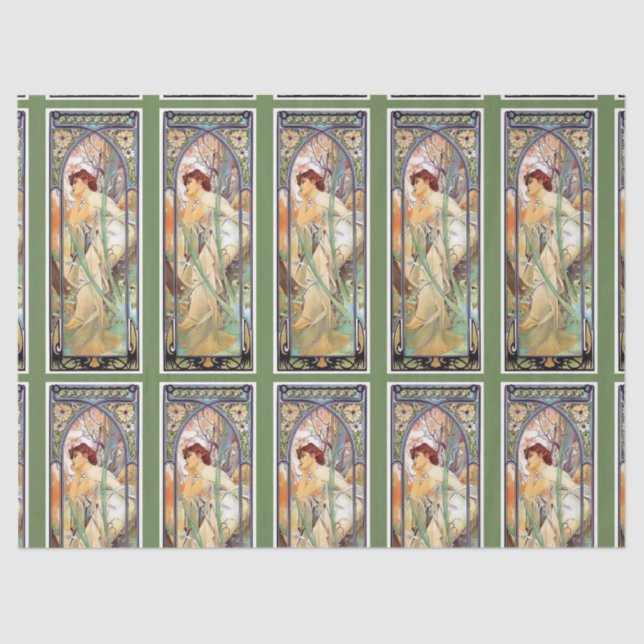 Mucha Art Nouveau Wrapping Tissue Paper (Front)