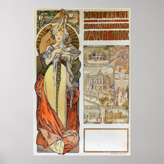 Mucha - Austrian Pavilion Paris 1900 Poster (Front)