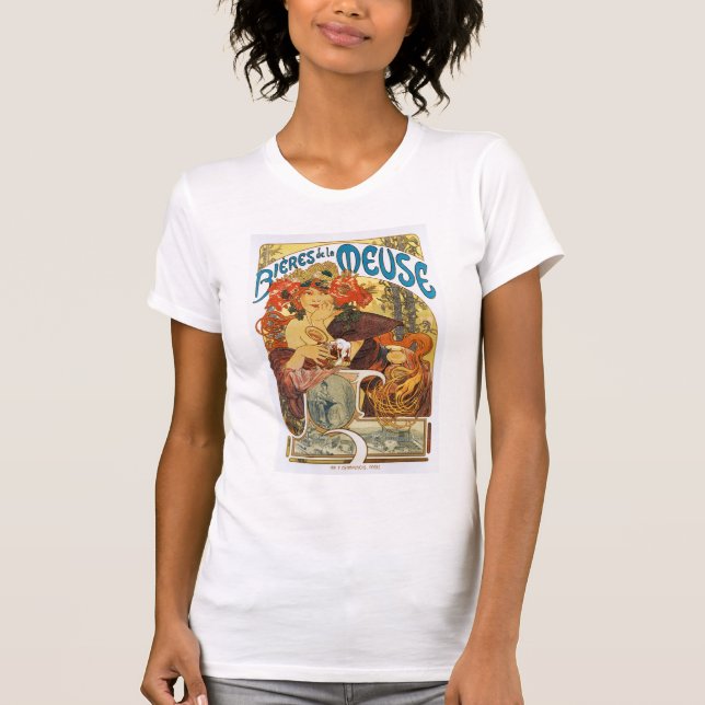 Mucha -  Bieres de la Meuse (Beer of the Muse) T-Shirt (Front)