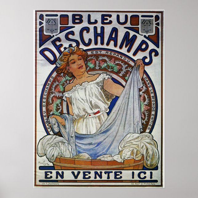 Mucha - Blue Deschamps Poster (Front)