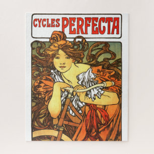 Mucha Cycles Perfecta Art Nouveau Artwork Jigsaw Puzzle