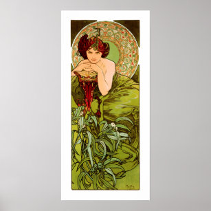 Mucha - Emerald - from the series "Precious Stones Poster