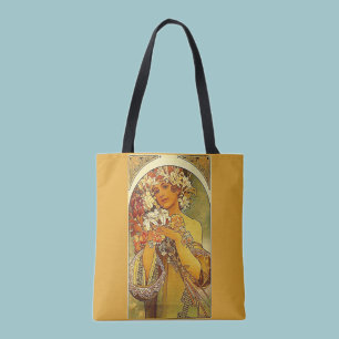 Mucha flowers tote bag