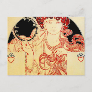 Mucha ~ Girl from Brooklyn Exhibition Poster Postcard