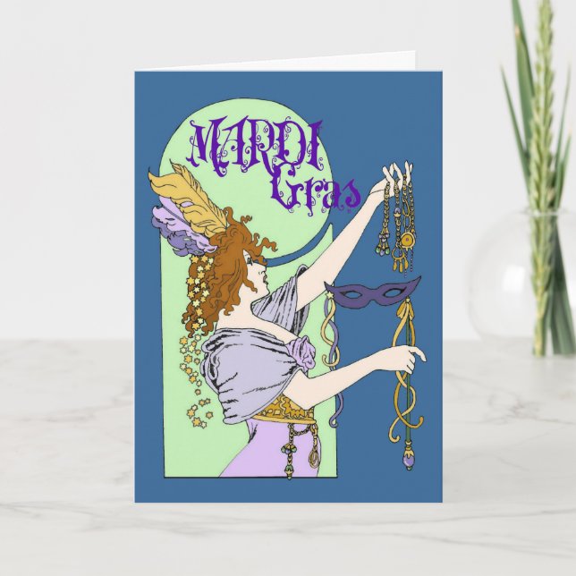 Mucha Mardi Gras Card (Front)