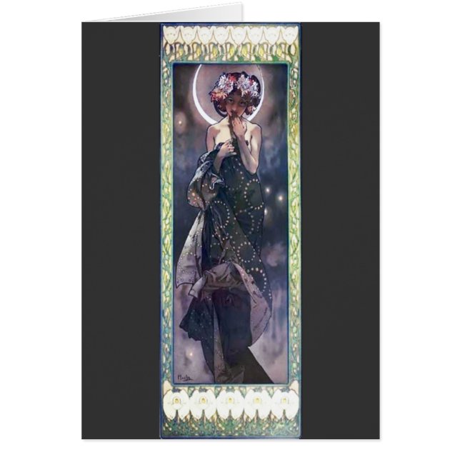Mucha Moon Night Woman Art Nouveau Deco (Front)