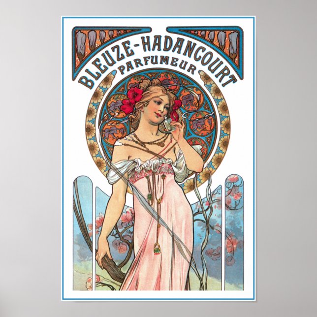 Mucha Poster Print:  Perfume Ad (Front)