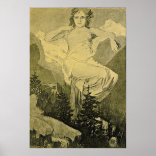 Mucha - Septembre Cocorico Poster