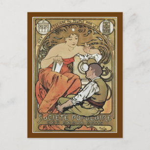 Mucha - Societe Populaire des Beaux-Arts Postcard