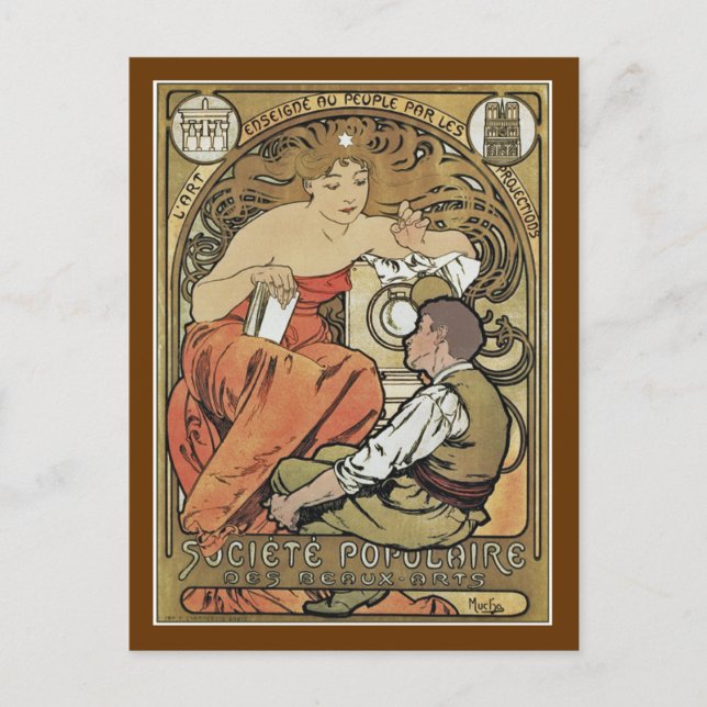 Mucha - Societe Populaire des Beaux-Arts Postcard (Front)