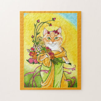 Mucha Spring Cat spoof jigsaw puzzle