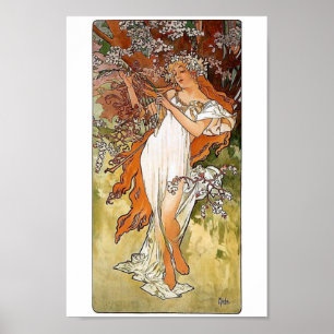 Mucha Spring woman Poster