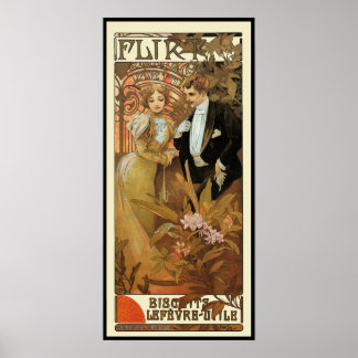 Mucha - Vintage French Poster Art - Flirt
