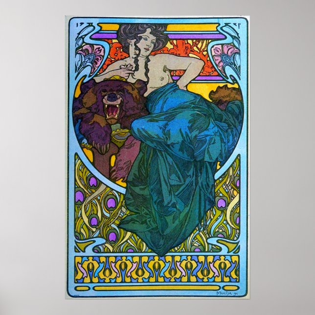 Mucha - Woman Panel 1901 Poster (Front)